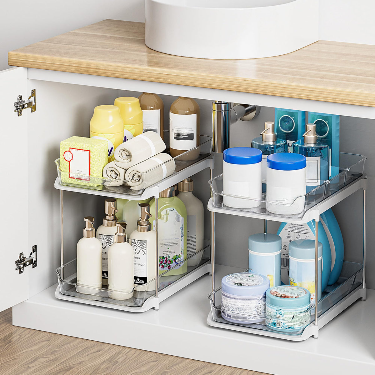 Delamu drawer dividers with 16 movable pieces enable flexible layouts.