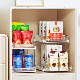 Delamu stackable pantry storage solution to maximize vertical space.