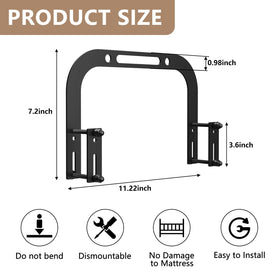 DELLAN inside-frame install shows secure placement on metal bed frame for steadier sleep.