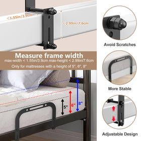 DELLAN outside-frame install highlights easy setup and mattress stability without adjusting base.