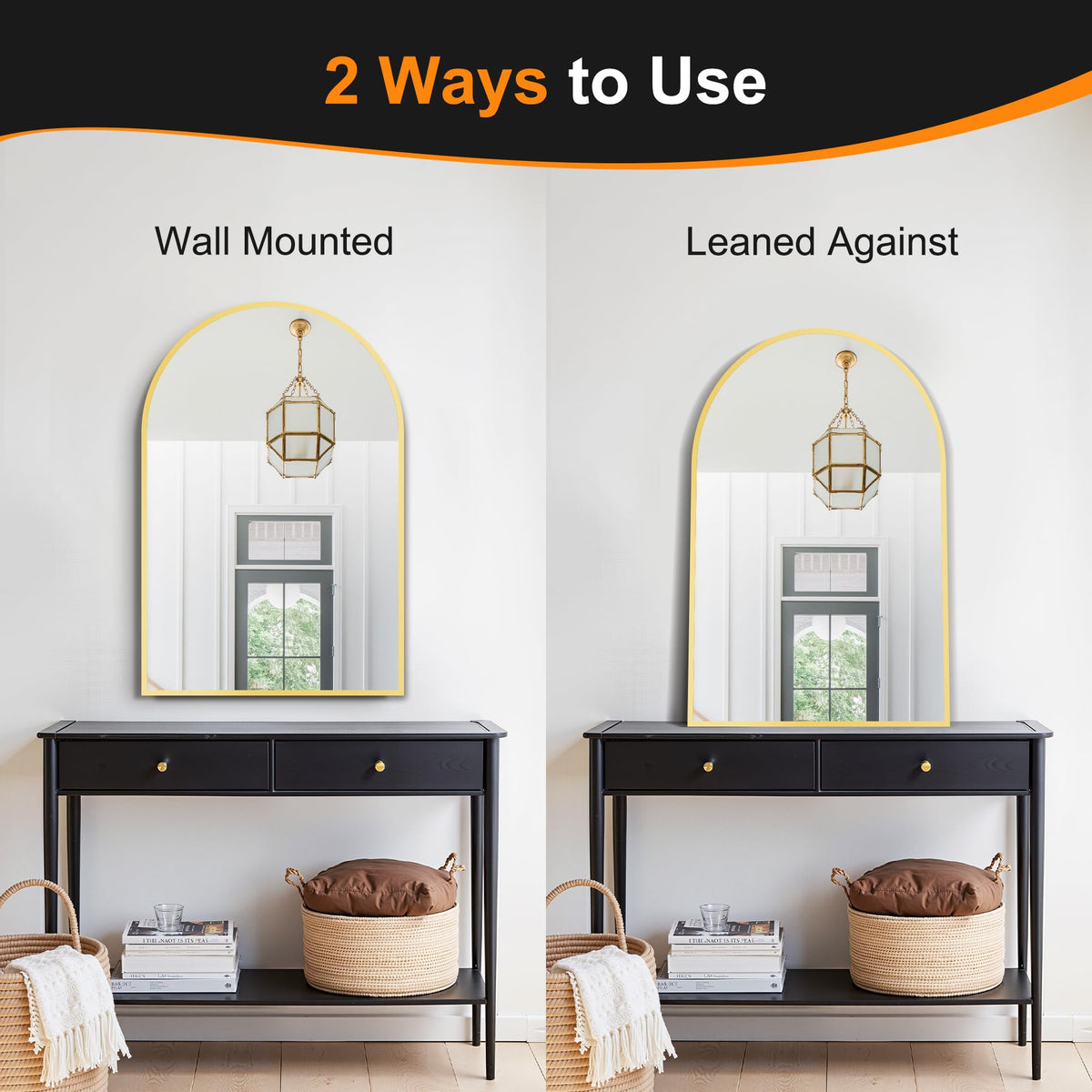 Delma arched mirror entryway transforming hallway with height and brightness