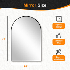 Delma arched mirror in living room elevates modern design