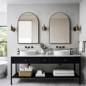 Delma arched mirror shatter-proof glass detail for safety