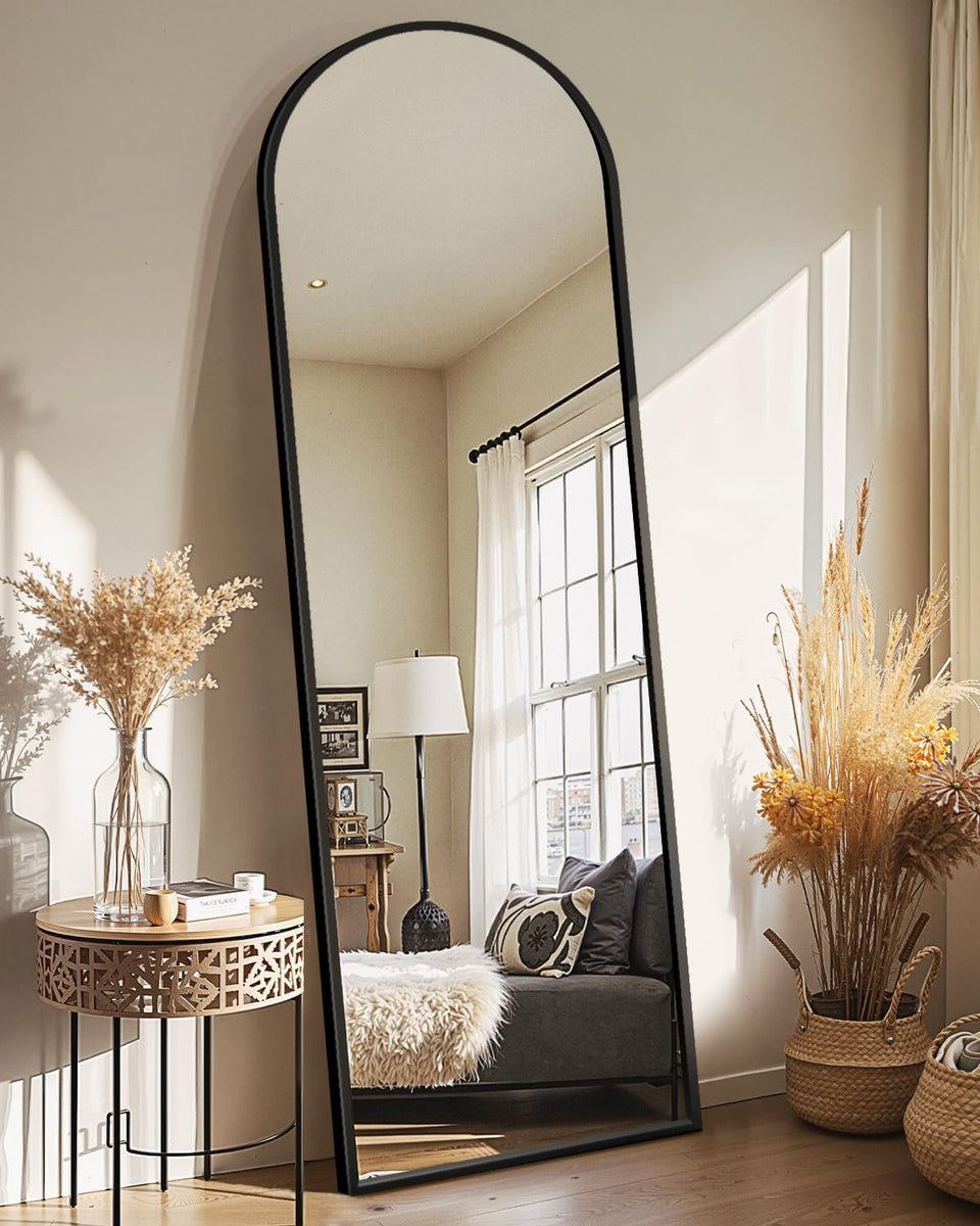 Delma arched full-length mirror front view for clear outfit checks