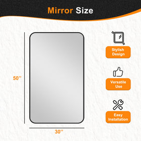 Delma bathroom mirror ships with all hardware for quick, secure installation.