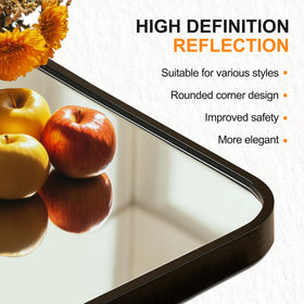 Delma mirror features shatterproof design for safe daily use in busy bathrooms.