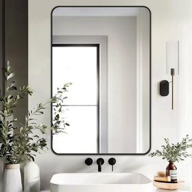 Delma shatterproof bathroom mirror with high-definition reflection, ideal for daily grooming.