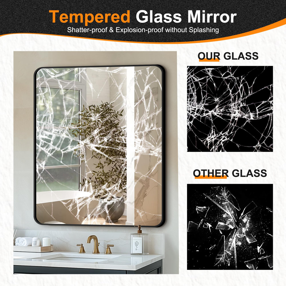 Delma shatterproof bathroom mirror ensuring safety and durability