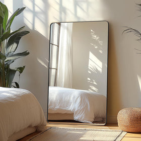 Delma mirror with horizontal mount offers flexible installation for modern bathrooms.