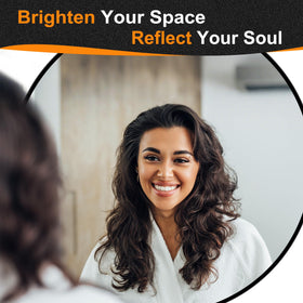 Delma Black Round Mirror 22-Inch HD tempered glass for bright reflections.