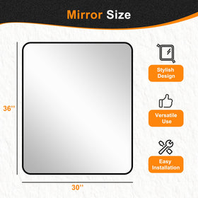 Delma entryway mirror in black frame brightening the entrance