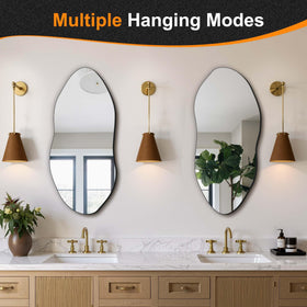 Delma wall mirror with floating glass delivers crisp reflections in any room.