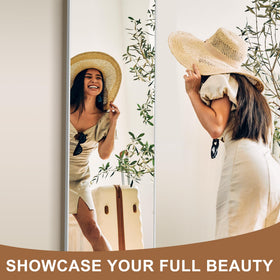 Delma full-length mirror 56x15 lean-against-wall setup demonstrates versatile placement.