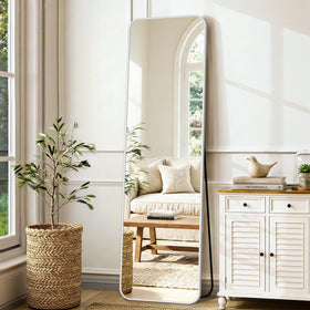 Delma full-length mirror 56x15 rounded-corners detail adds soft, modern style.