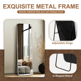 Delma full-length mirror 56x15 wall-mount hardware included for secure installation.