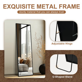 Delma free-standing mirror placed in bedroom or living room