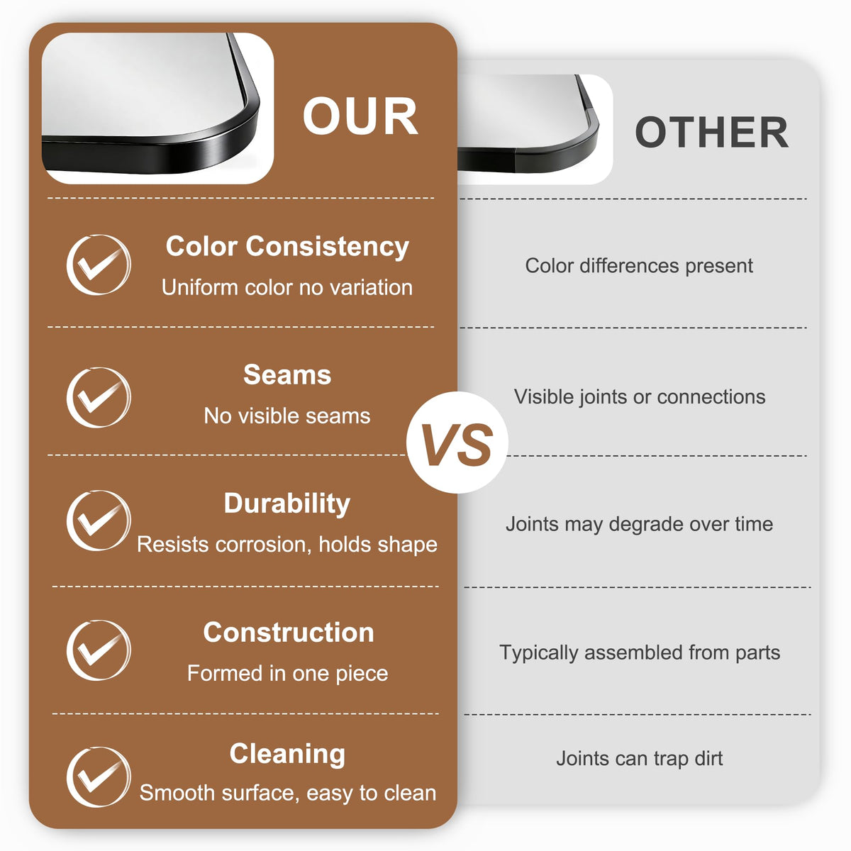 Delma rounded-corners design softens room edges while keeping clear views.