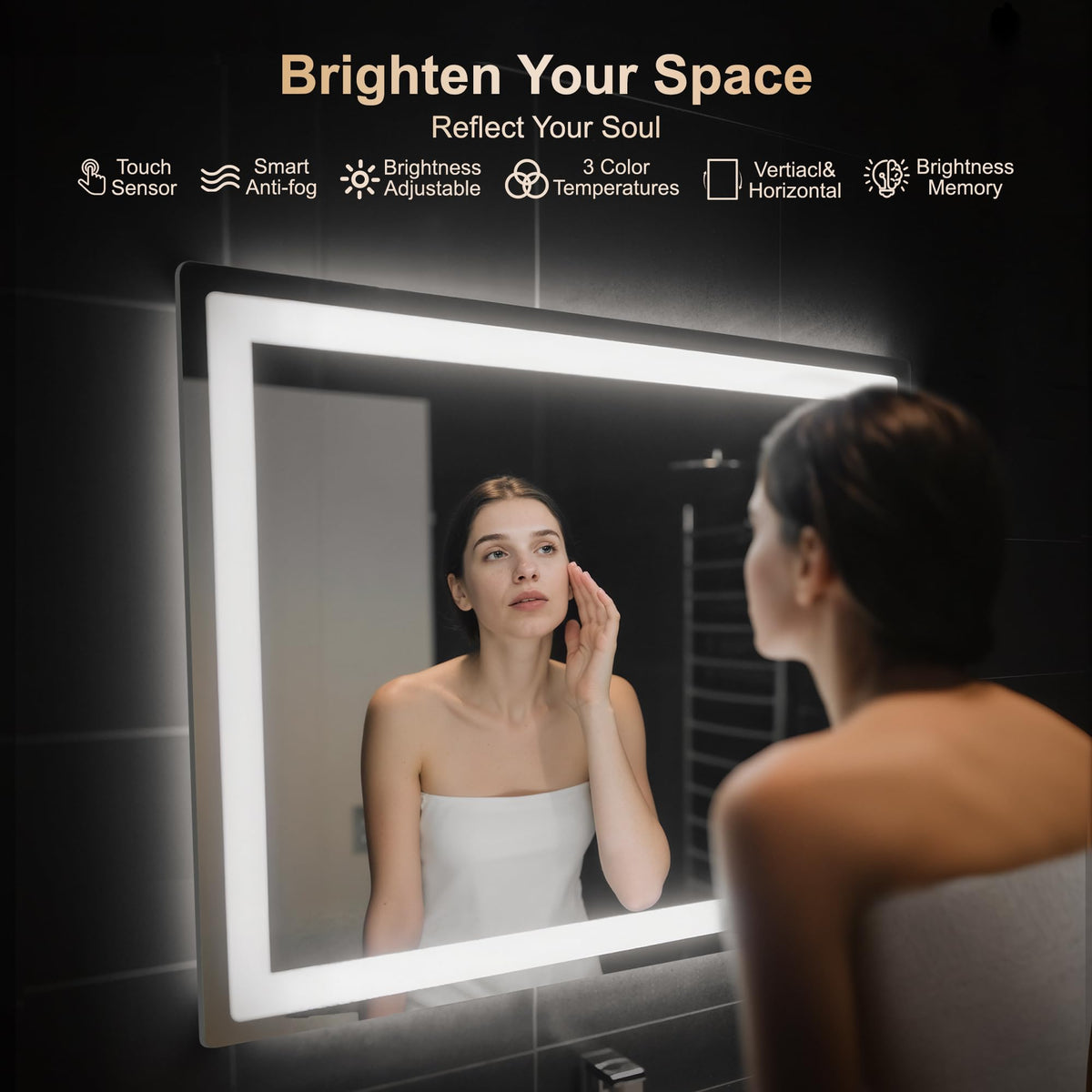Delma mirror anti-fog feature remains clear after showers for daily use.