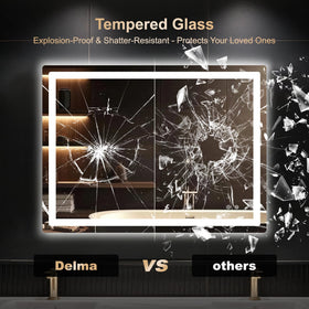 Delma tempered glass provides a clear, distortion-free reflection with enhanced safety.