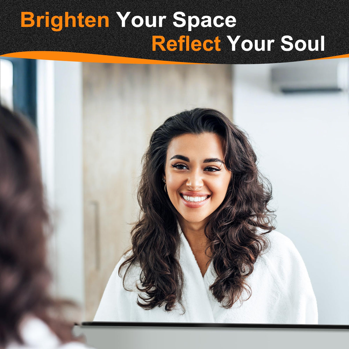 Delma vanity mirror in vertical orientation ideal for tight spaces