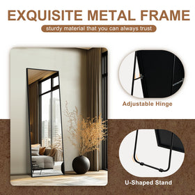 Delma mirror offering wall mount or freestanding placement options