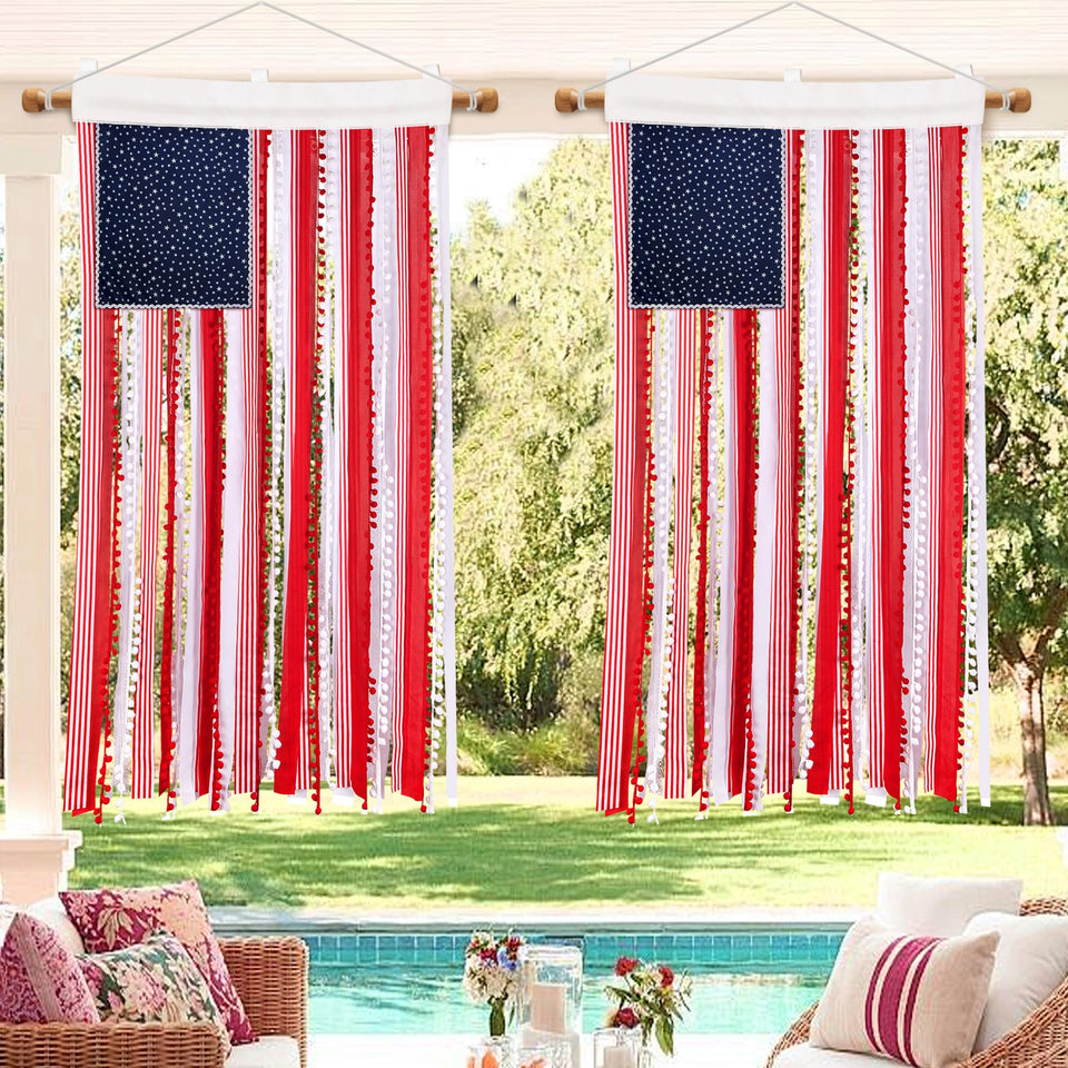 Deloky American flag banner 4x2.3ft for garden display and outdoor celebrations.
