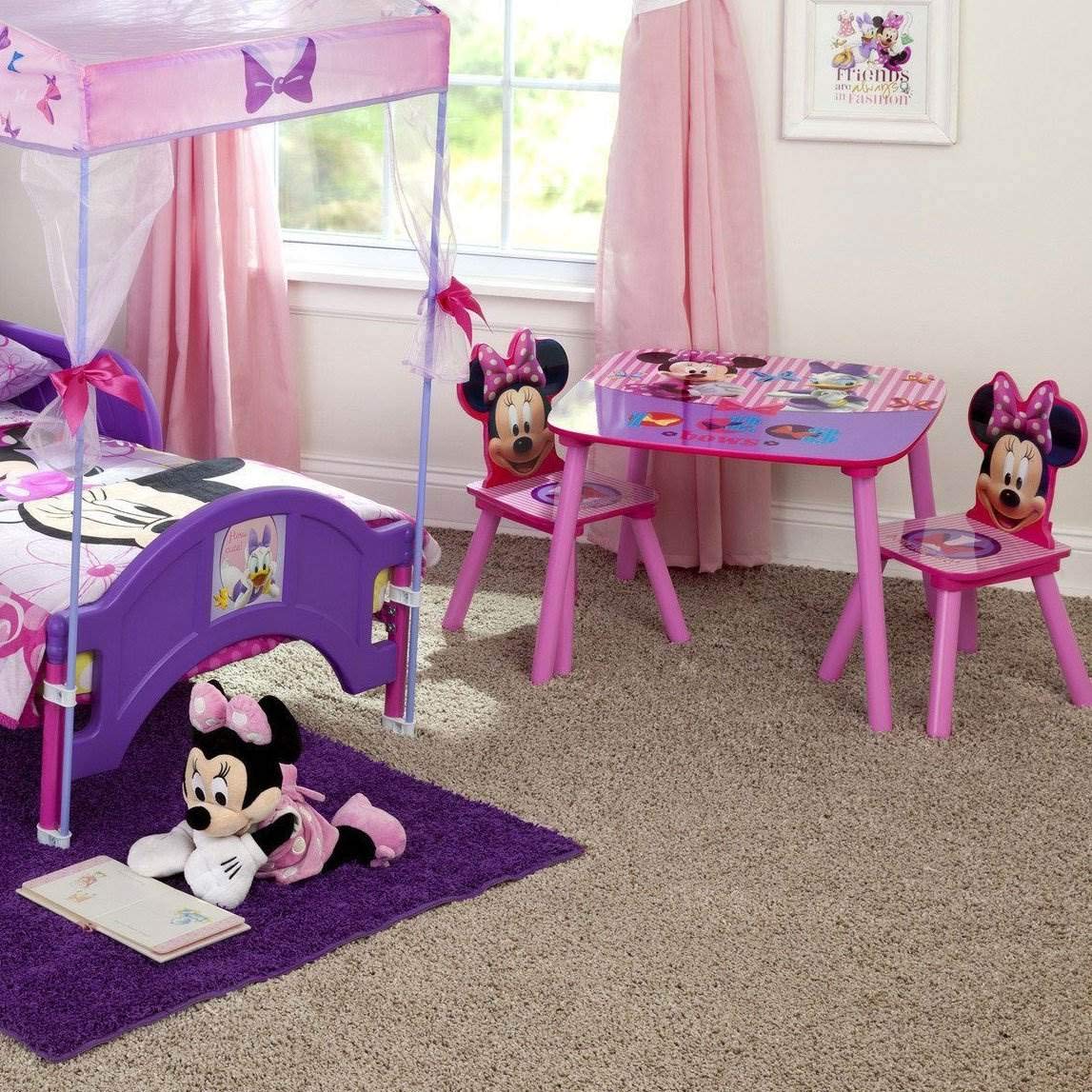 Delta Children pink activity table ready for arts, homework, and play.