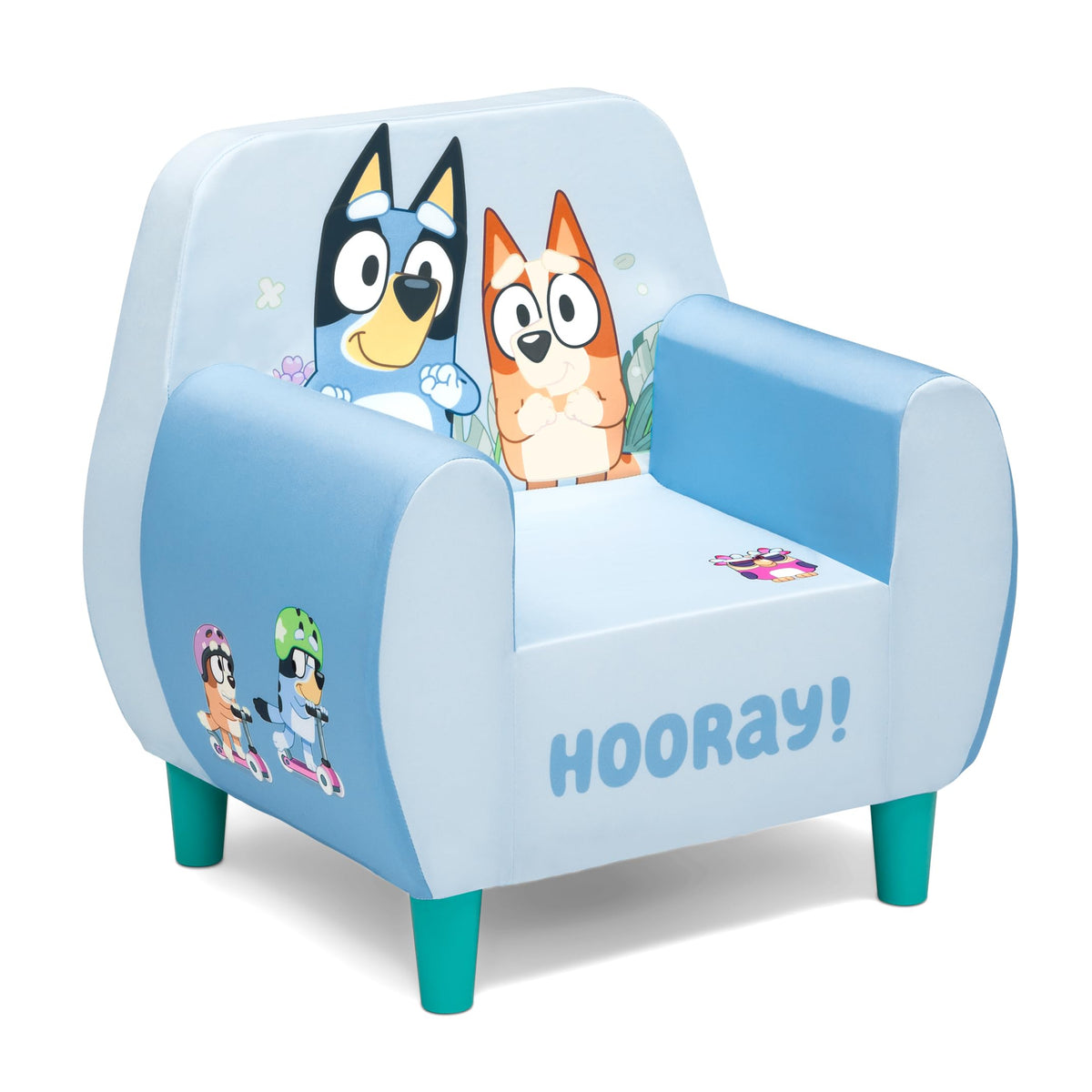 Delta Children Bluey Foam Chair with Bluey & Bingo graphics for kids