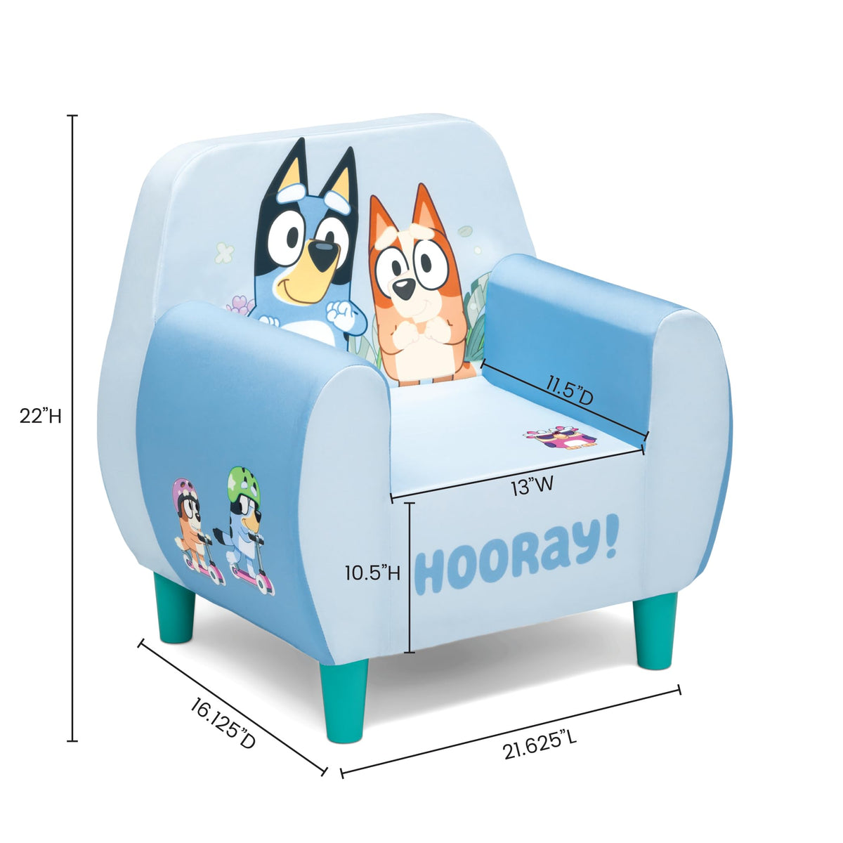 Delta Children Bluey Foam Chair with padded arms for cozy seating
