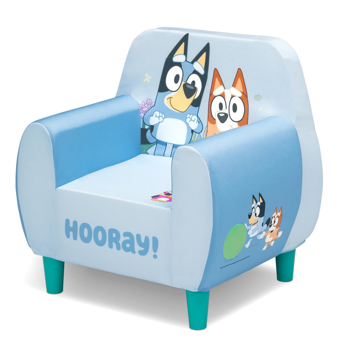 Delta Children Bluey Foam Chair with modern wood feet