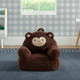 Delta Children Cozee Buddy Chair Monkey side view, lightweight and easy to move between rooms