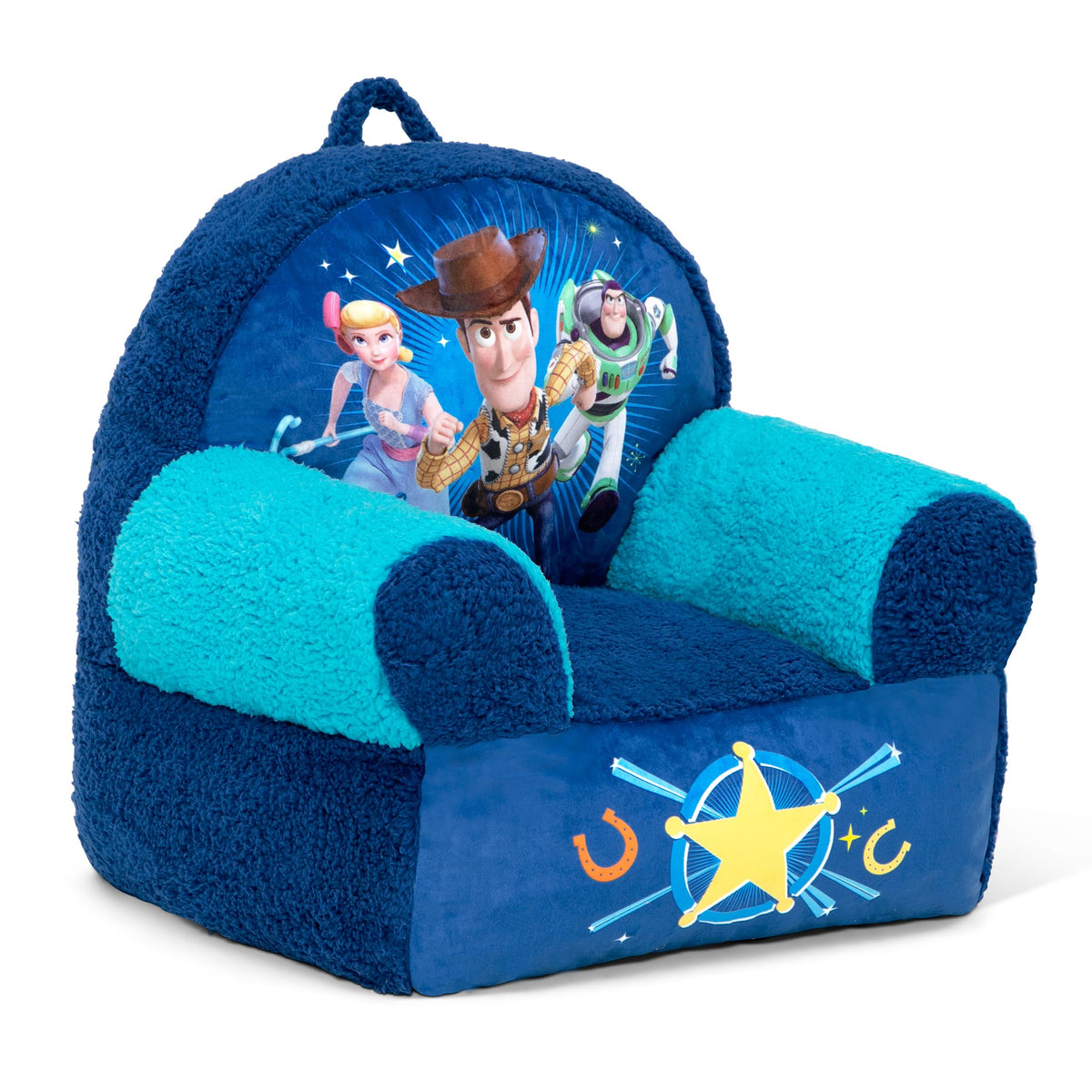 Delta Children Cozee Buddy Chair spot-clean friendly for easy upkeep.