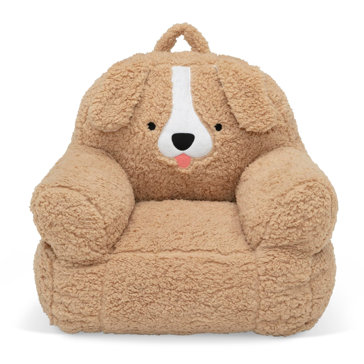 Delta Children Cozee Buddy Dog Chair front view, cozy reading nook for toddlers.