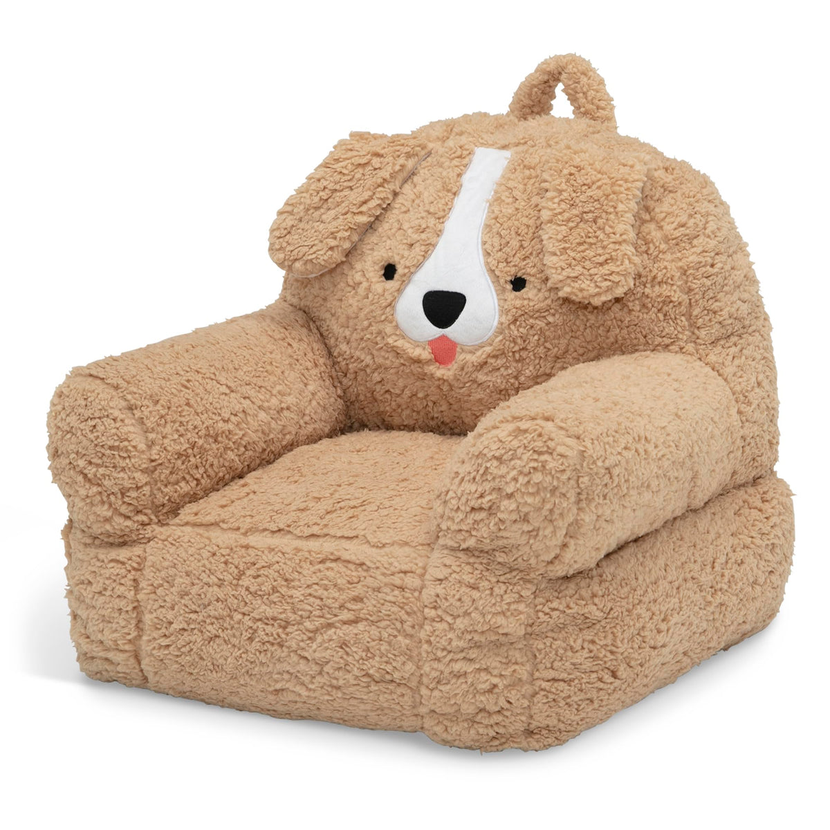 Delta Children Cozee Buddy Dog Chair in a cozy playroom setting.