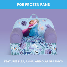 Delta Children Disney Frozen Cozee Buddy flip-out chair purple with carry handle for portability