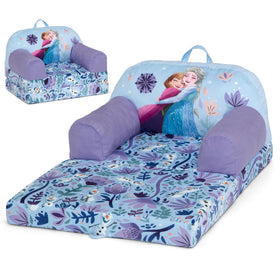 Delta Children Disney Frozen Cozee Buddy flip-out chair purple front view for cozy seating and reading