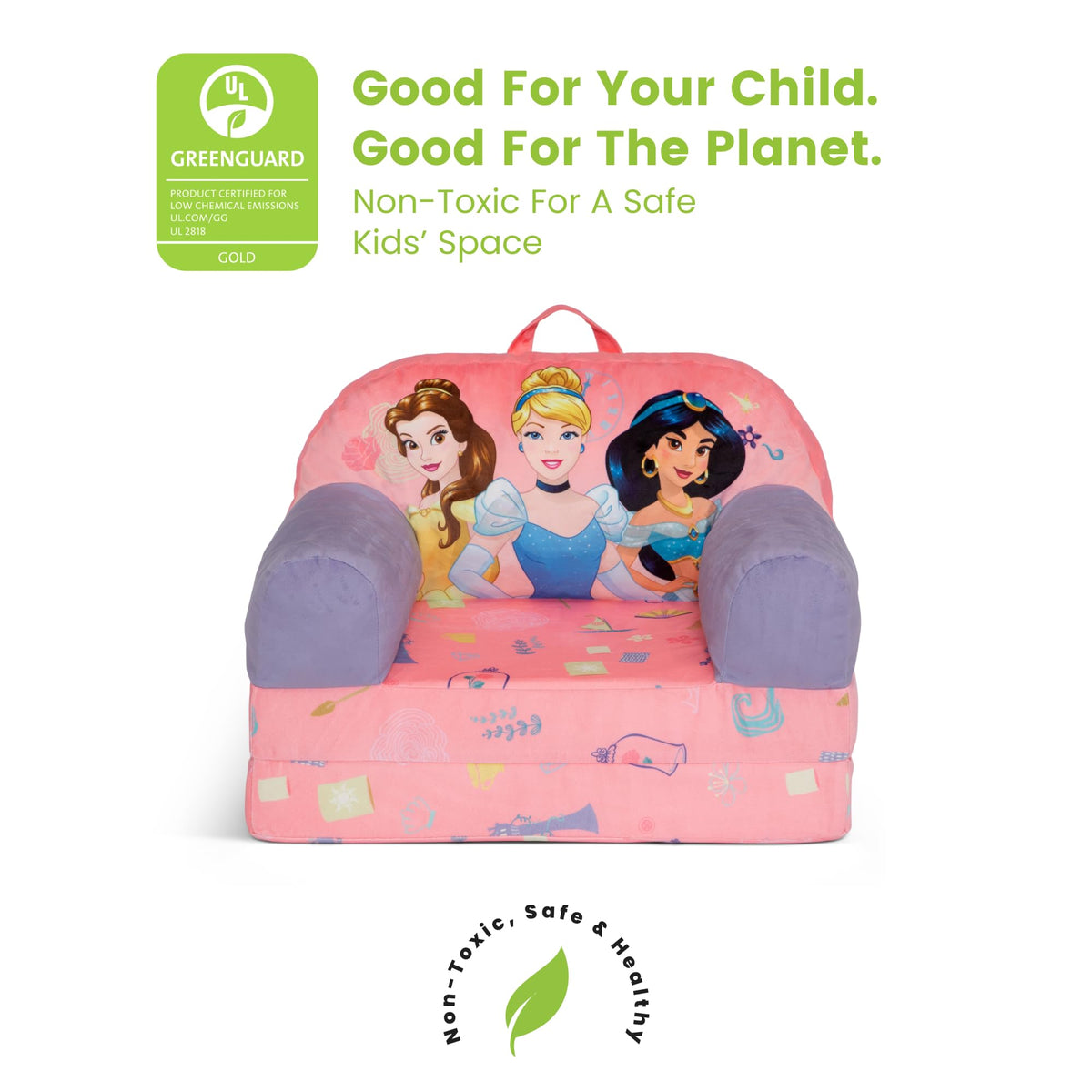 Delta Children Disney Princess Cozee Buddy chair pink safety standards compliance
