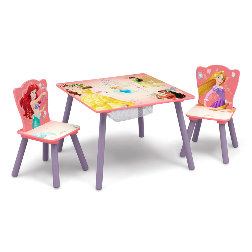 Delta Children Disney Princess table with storage, perfect for crafts and snacks.