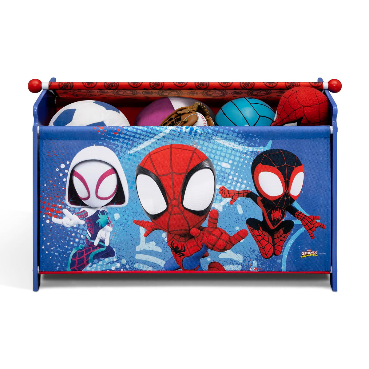 Delta Children Marvel Spidey toy box is easy to assemble for quick setup