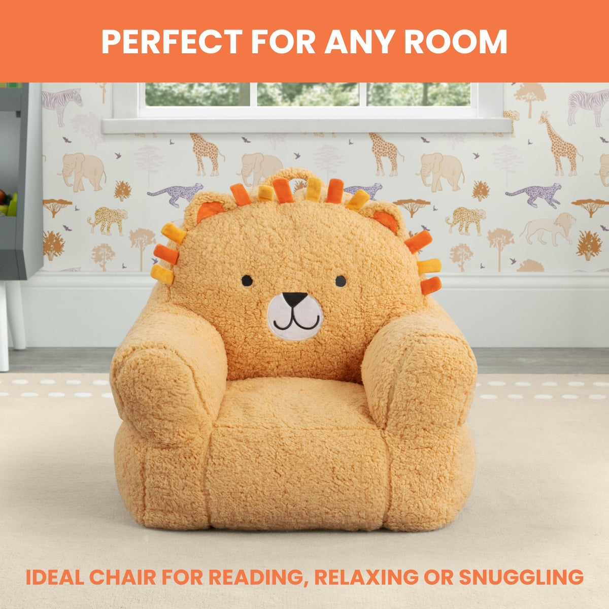 Delta Children Lion Cozee Buddy Chair orange care instructions for spot cleaning