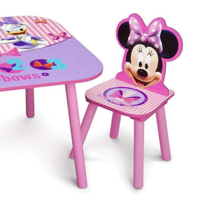 Delta Children Minnie chair back view showing cheerful character motif.