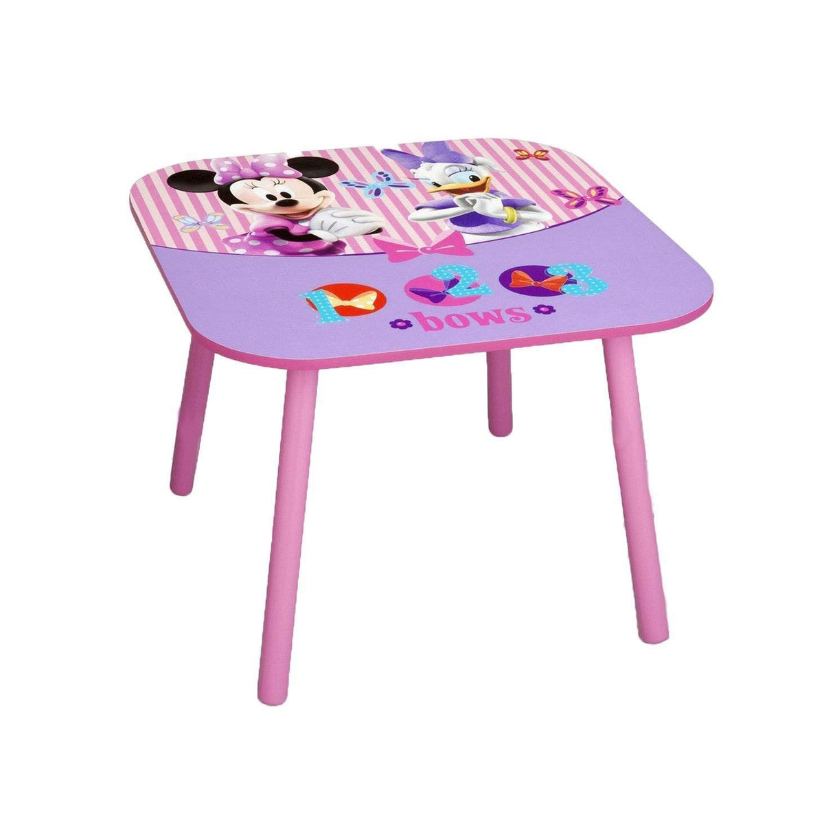 Delta Children Minnie chair front view ideal for snack time.