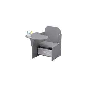 Delta Children MySize chair desk grey, front view, kid-friendly height for easy reach.