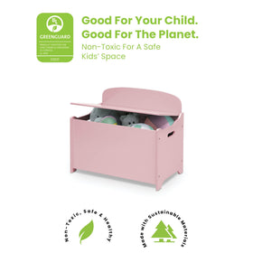 Delta Children MySize Deluxe Toy Box Dusty Rose interior storage ready for toys