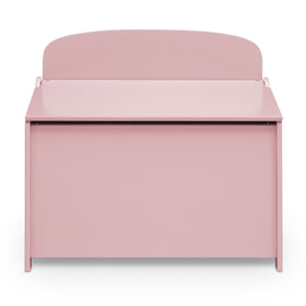 Delta Children MySize Deluxe Toy Box Dusty Rose in a cozy living room