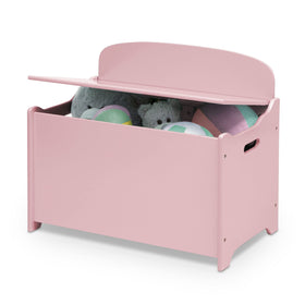 Delta Children MySize Deluxe Toy Box Dusty Rose shows durable wood quality