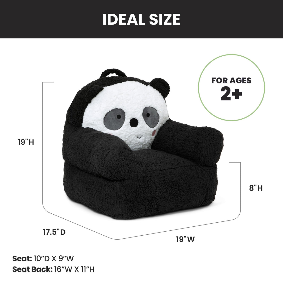 Delta Children Panda Cozee Buddy Chair handle for easy movement around the house