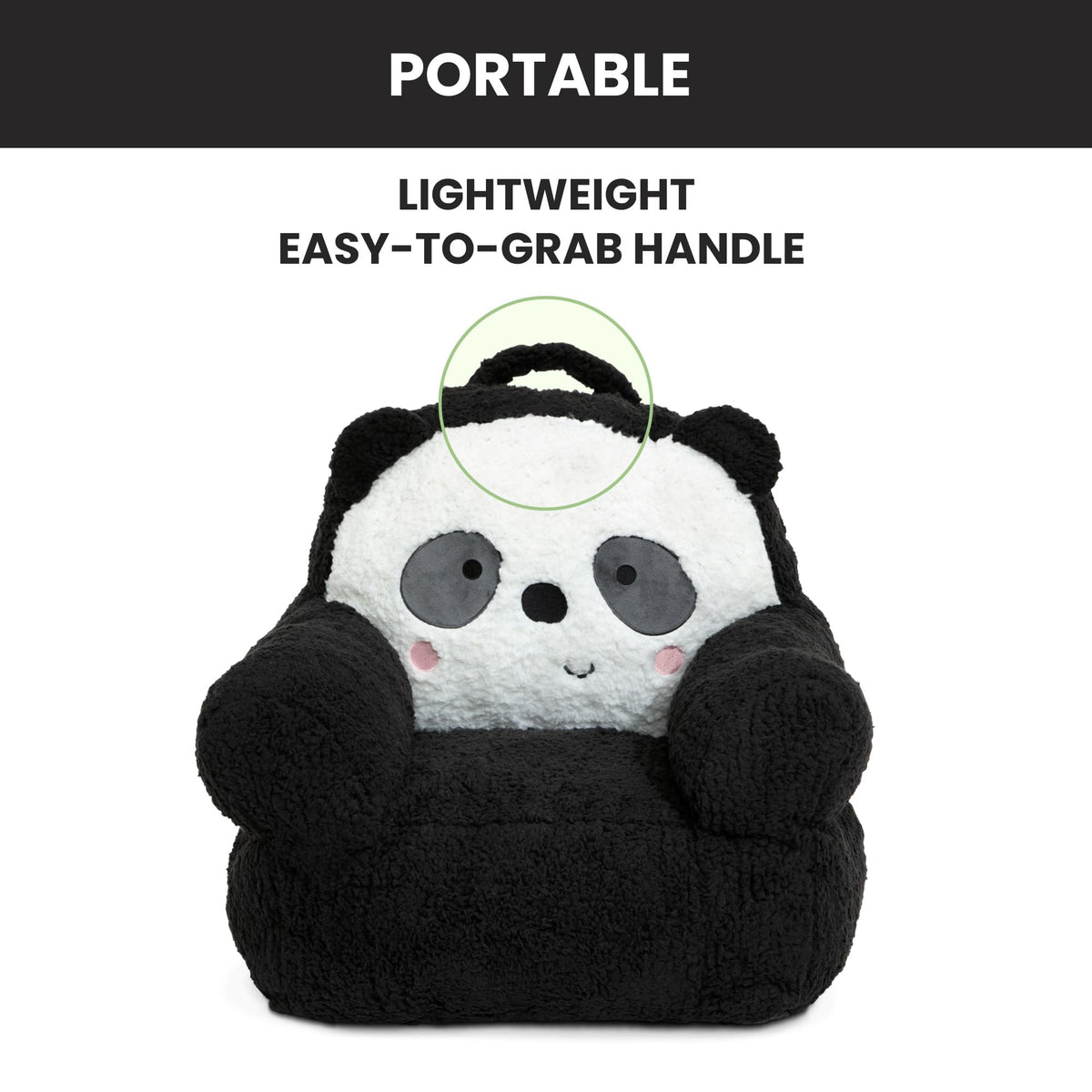 Delta Children Panda Cozee Buddy Chair spot-clean surface for quick care