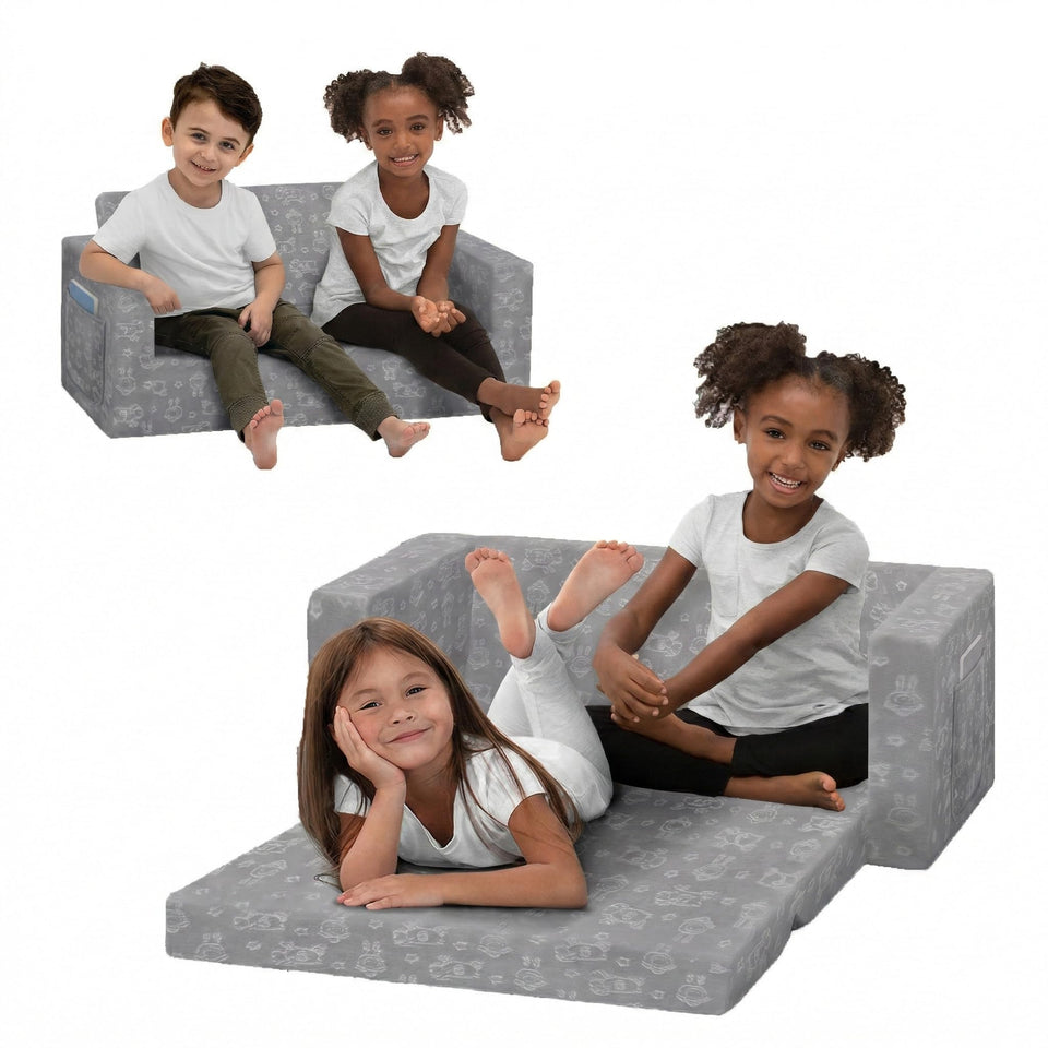 Delta Children Serta Perfect Sleeper 2-Seater Sofa, closed, compact and ready for cozy seating
