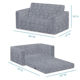 Delta Children Serta Perfect Sleeper Sofa, open bed mode, roomier floor lounger